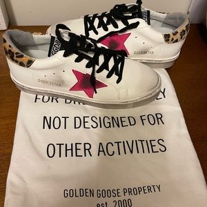 Pink and cheetah star sneakers